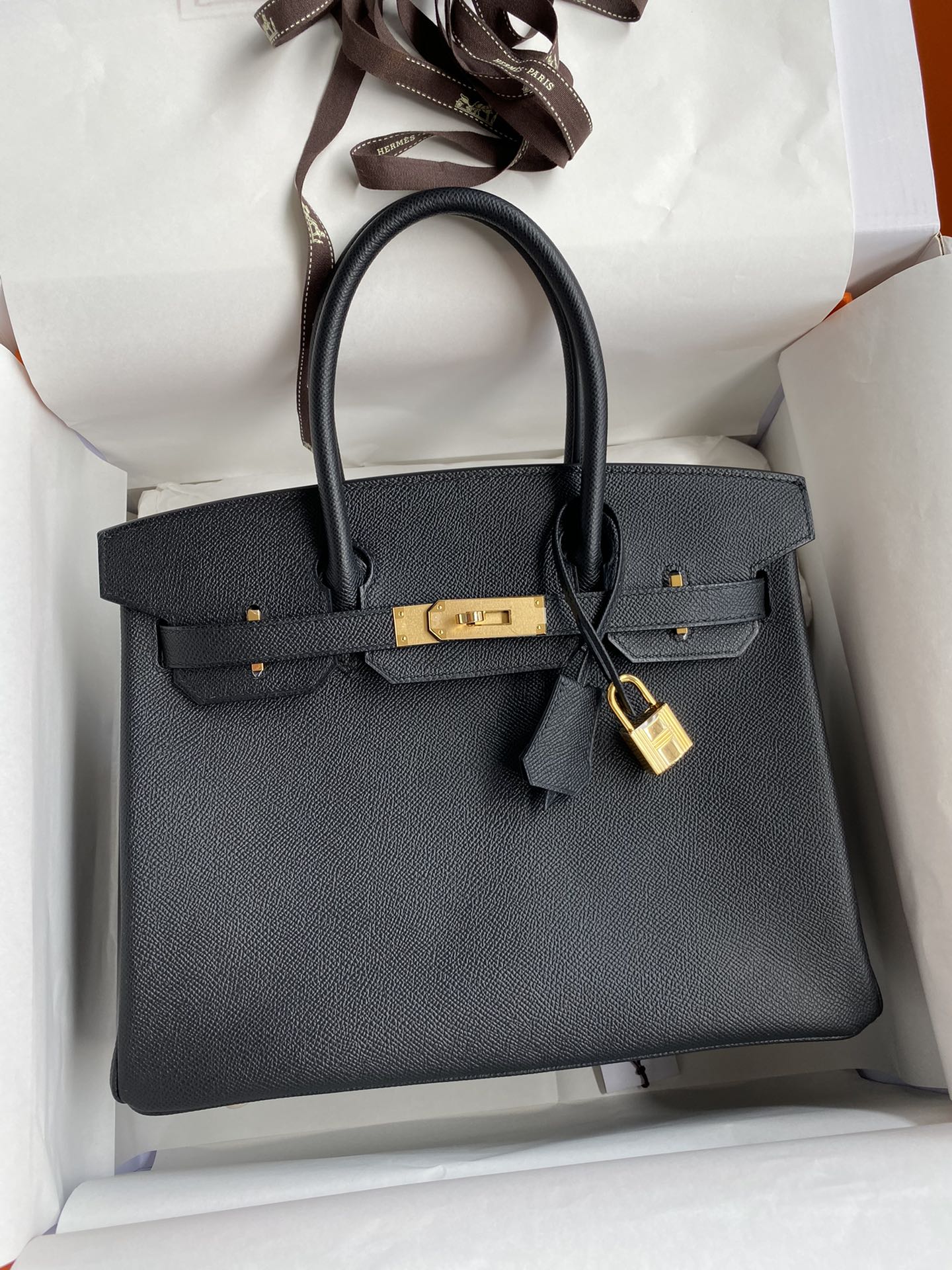 Hermes Birkin 30CM Epsom Leather Handbag Black